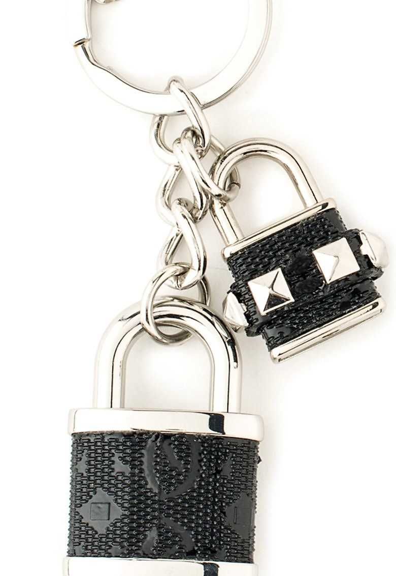 GUESS – Ключодържател с висулка SILVERY "BLACK & BLUE" PADLOCK нов