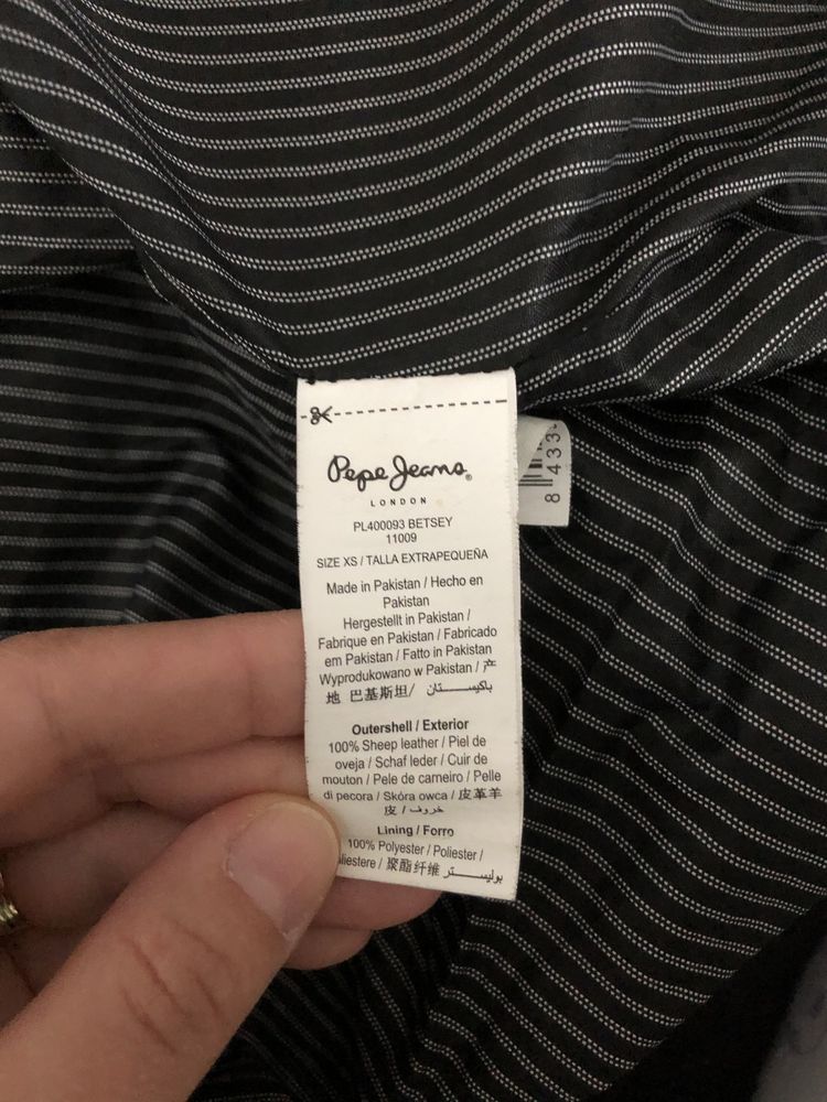 Geaca piele naturala Pepe Jeans 34 captusita