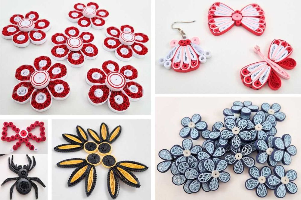 Set de artizanat quilling cu 5 unelte si 1600 fasii de hartie