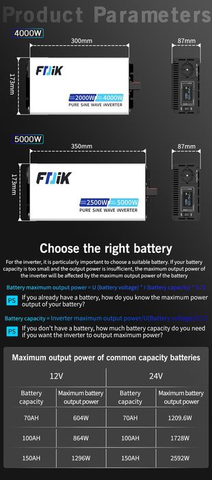 Invertor Sinus Pur FDYK 5000W/ 24Vcc ~220Vca
