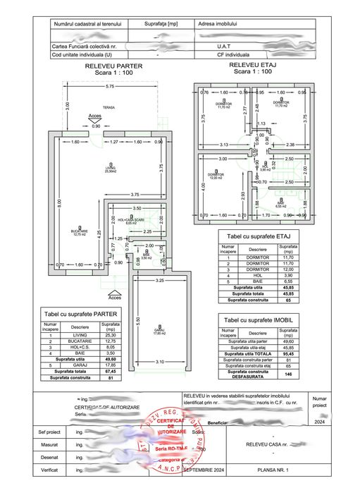 Releveu / Certificat de Performanta Energetica / autorizat Ancpi