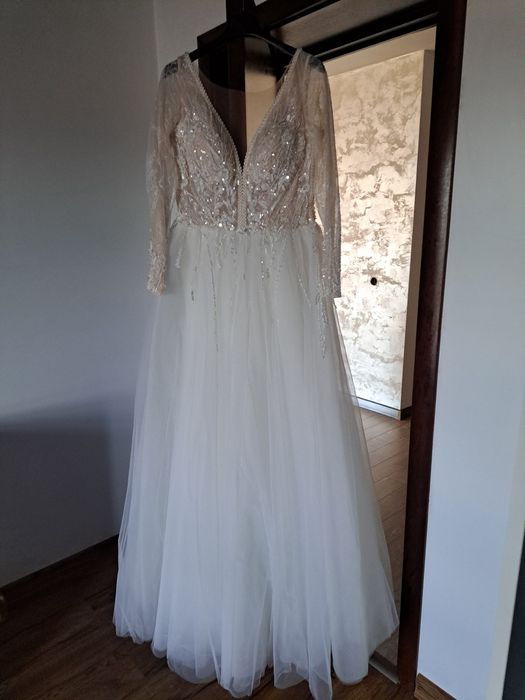 Rochie mireasa panthea Ivoire,mărime 36_38 Cadou voal lung