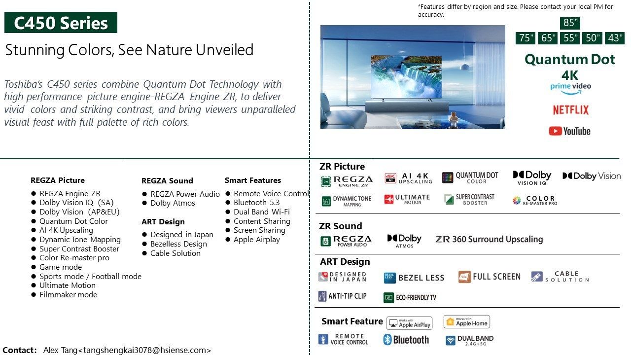 Телевизор TOSHIBA 65C450KE Qled Smart 4K от официального дилера