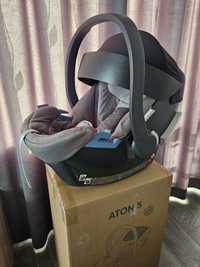 Cybex Aton 5 столче за кола кошница сив цвят за бебе от 0 до 18 месеца