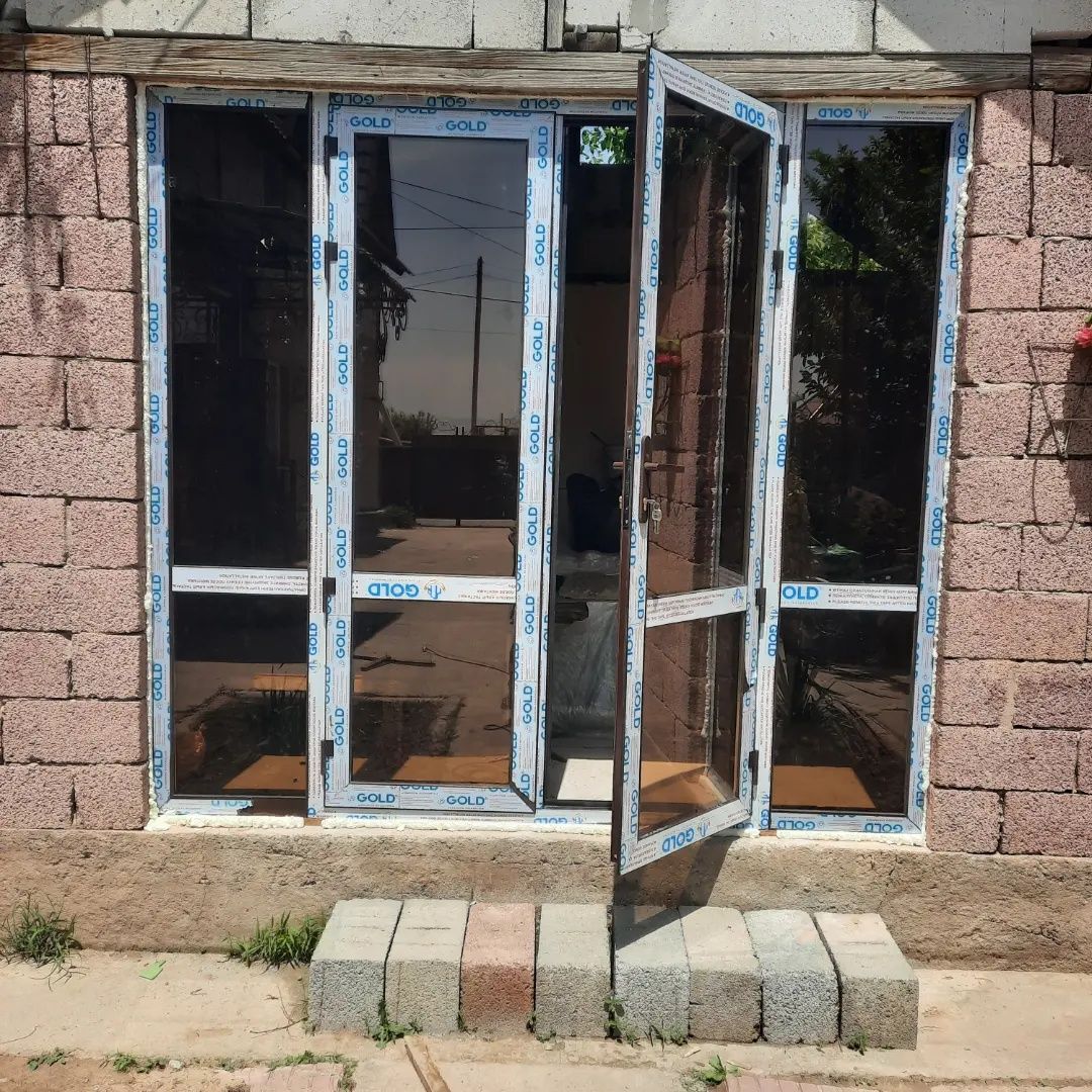 Пластиковые окна двер витраж балкон москитные сетки жасаймыз
