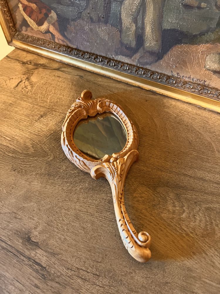 Oglinda vintage de lemn