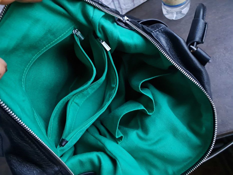 дамска чанта Georges Rech,черна кожена торба-естествена кожа