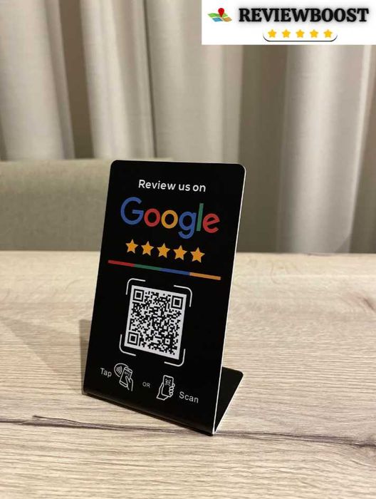 Plăcuțe cod QR/NFC pentru review-uri Google