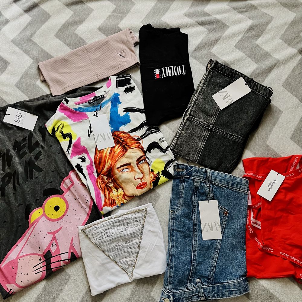Тениски Zara, Guess, Calvin Klein, Tommy Jeans
