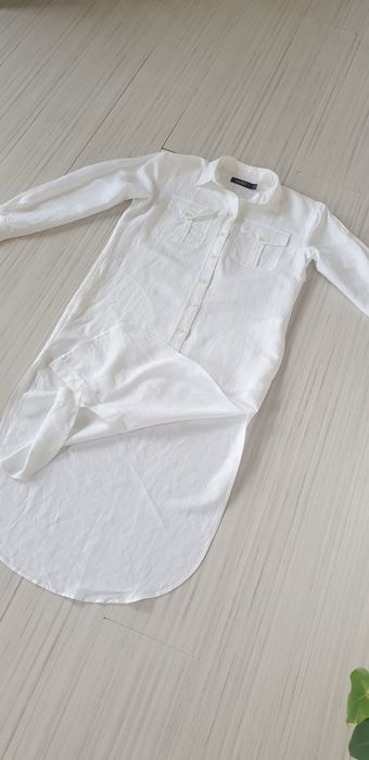 POLO Ralph Lauren Лен Shirtdress Size 0 /S НОВО ОРИГИНАЛ Дамска Ленена