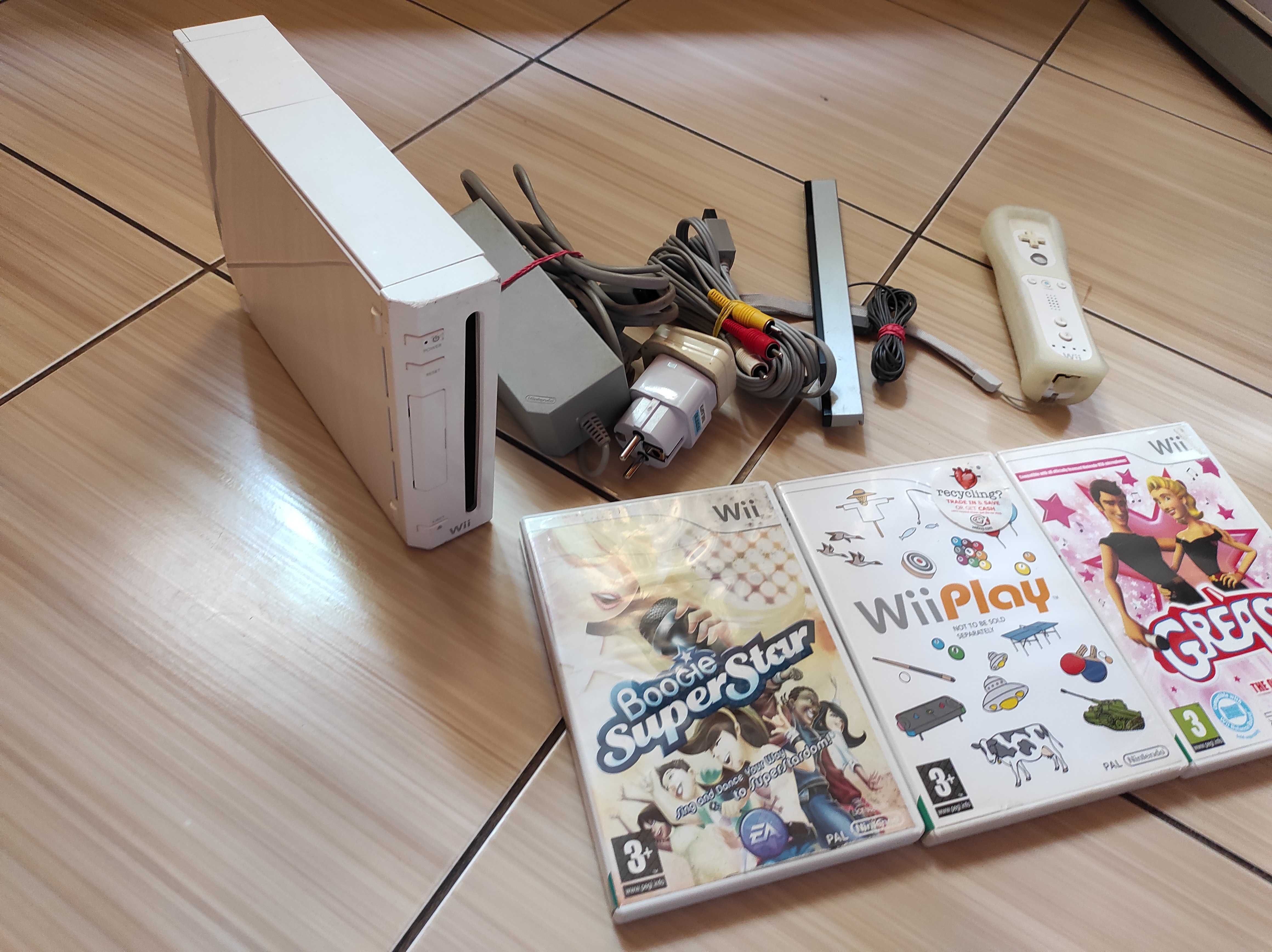 Wii full cu accesorii si jocuri originale wii play boogie star grease