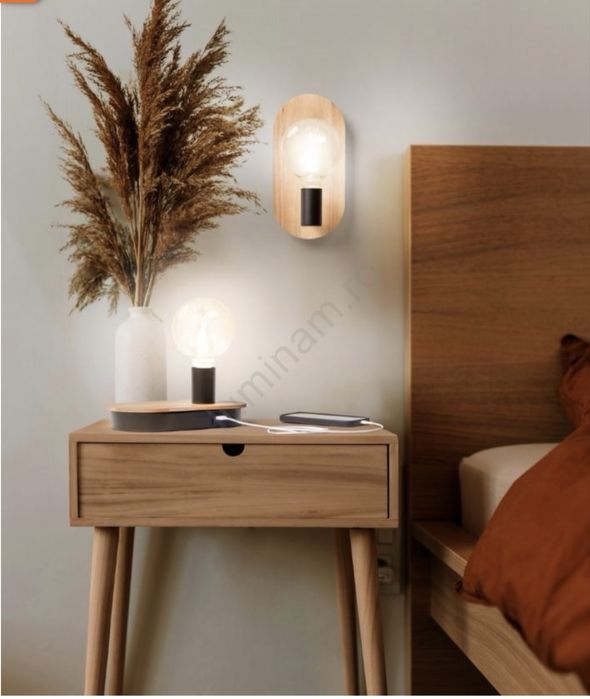 Lampa tactila Ledvance Decor Wood cu port usb