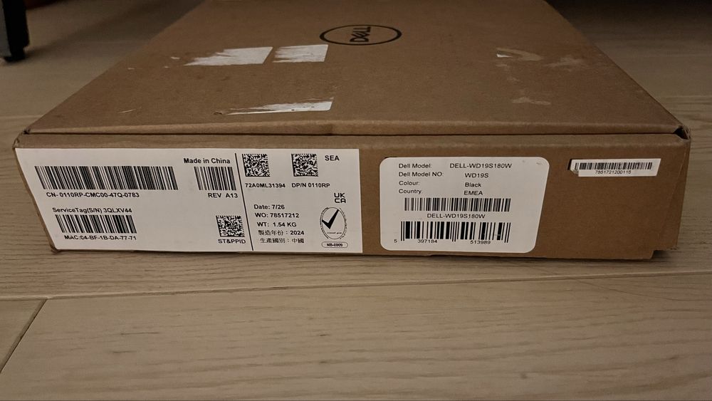 Docking station dell wd19s 180w