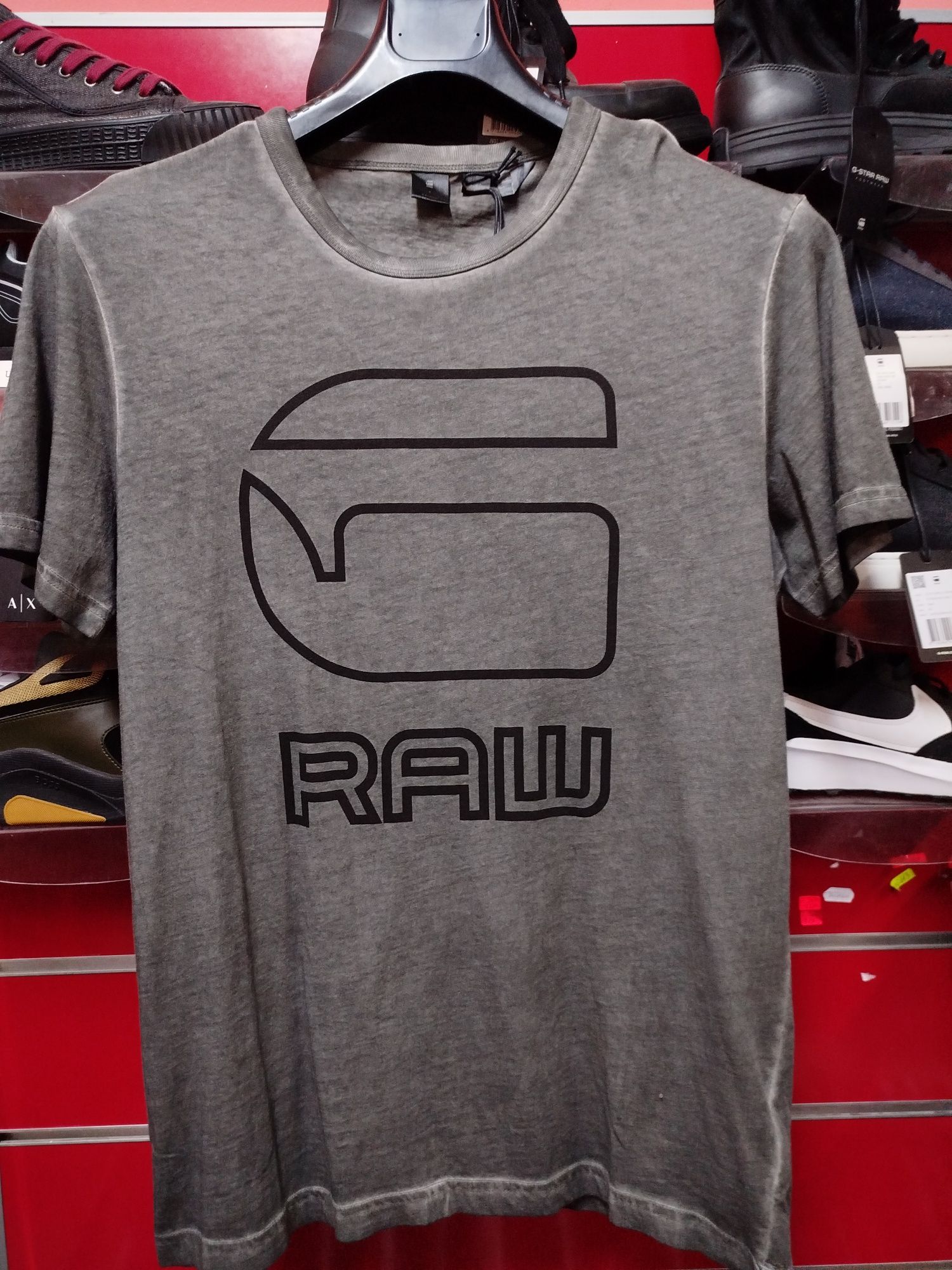 Оригинална тениска G-Star Raw Nact S нова мъжка сива