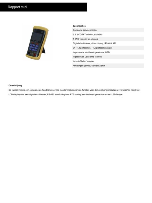 Tester profesional camere supraveghere Raport Mini CCTV Tester
