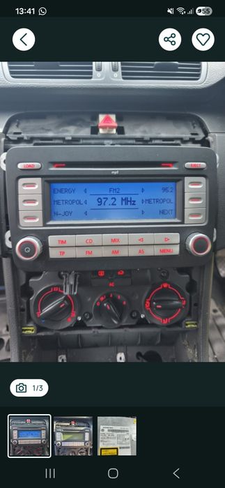 Radio cd Rcd 500 mp3 cu magazie cd Vw Golf, Passat, Caddy,Touran, Jett