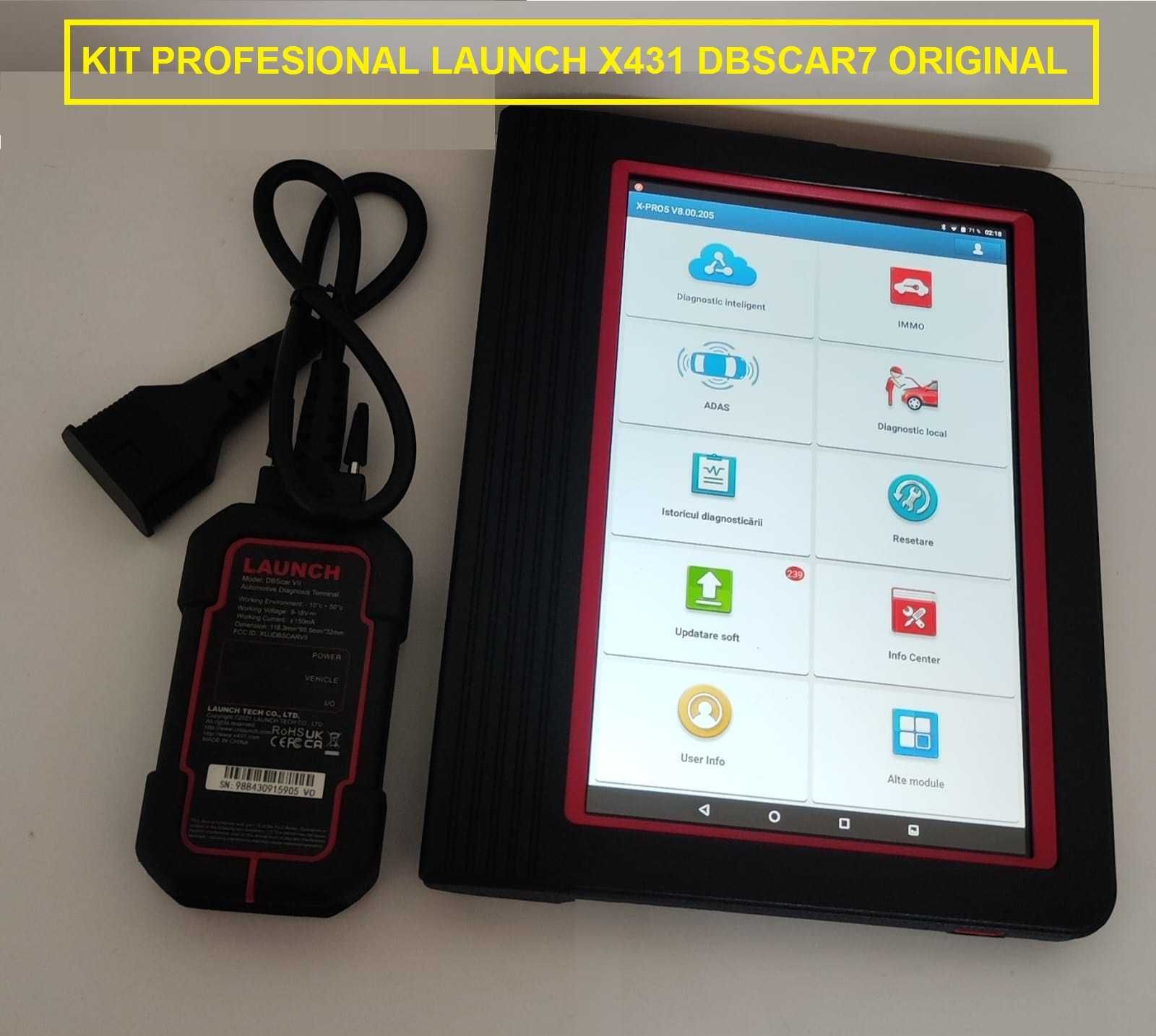 Kit Tester Auto Launch X431 Dbscar7 + Tableta Originala X431 10.1 inch