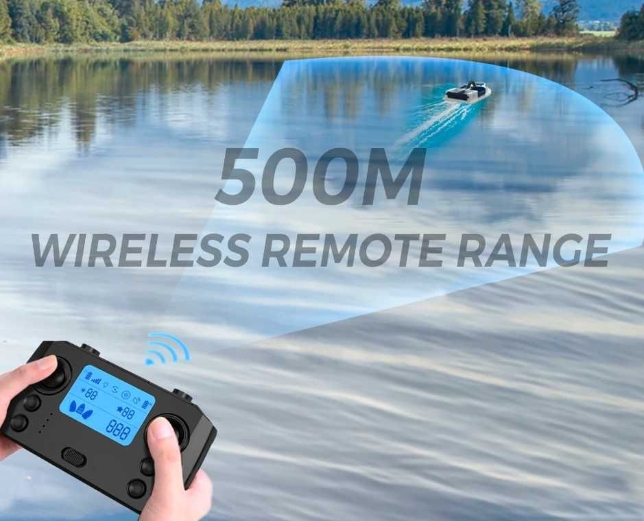 Лодка за захранка D19 GPS-100 точки 12000/18000mAh  сак LED светлини