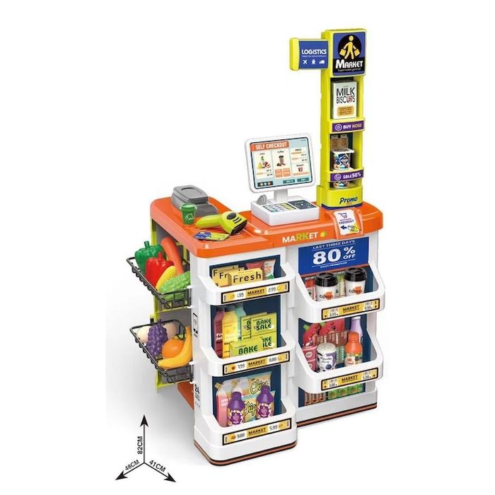 Комплект за игра Mappy Supermarket, Височина 82 см, 60 части