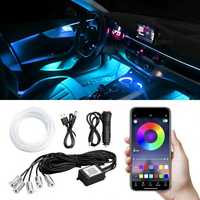 Fir NEON flexibil RGB lumina ambientala auto 6 metri APLICATIE telefon