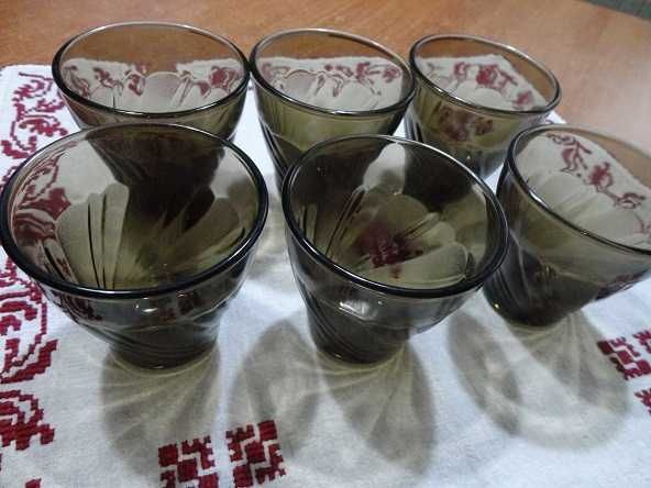 set pahare si cesti Duralex termorezistente fumurii