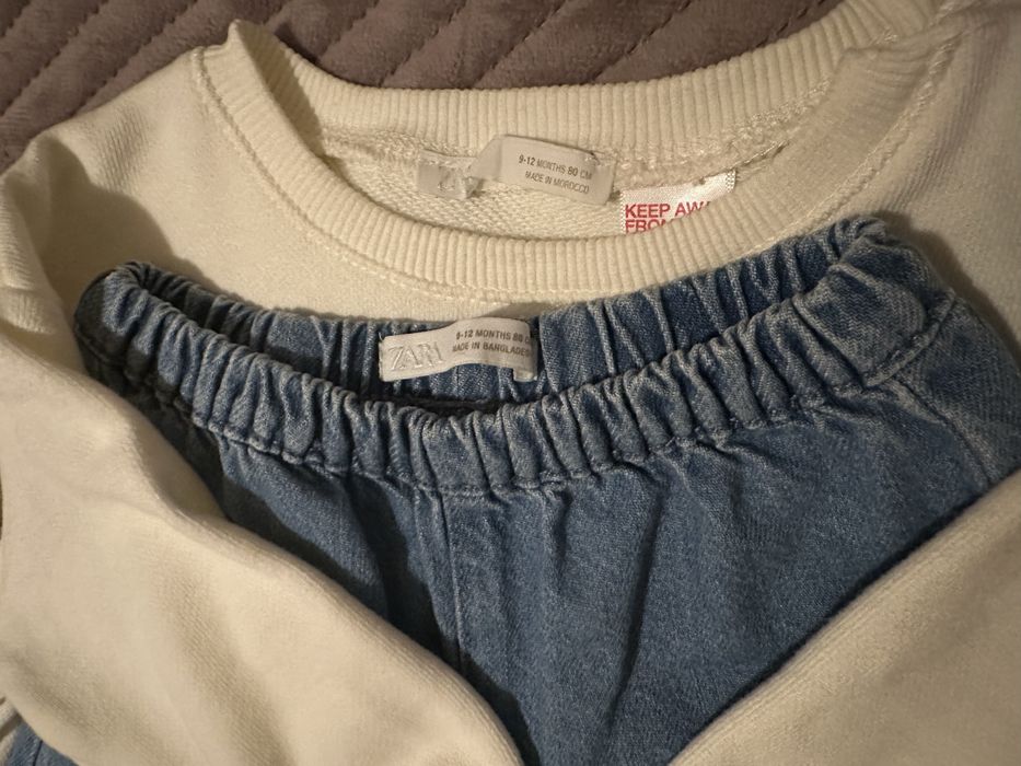 Суичър и дънки Зара 80см - 9/12 м. Oversized Zara