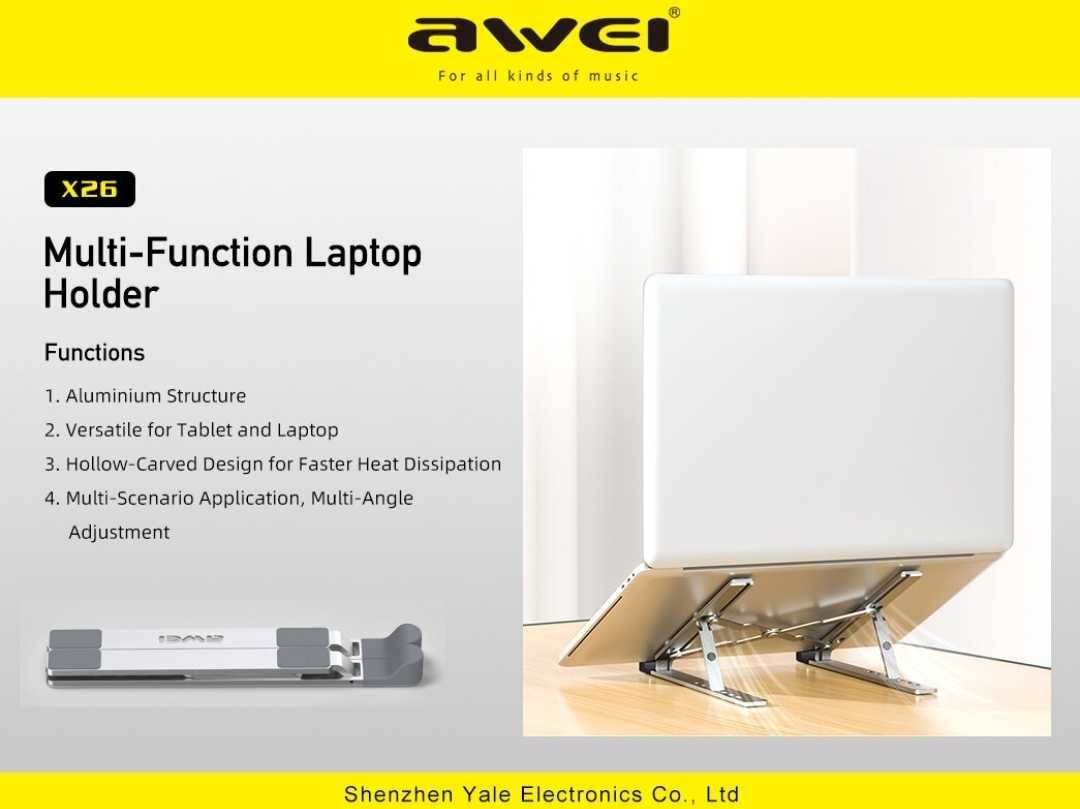 Awei X26 Laptop Macbook Stand Aluminum складная подставка для ноутбука