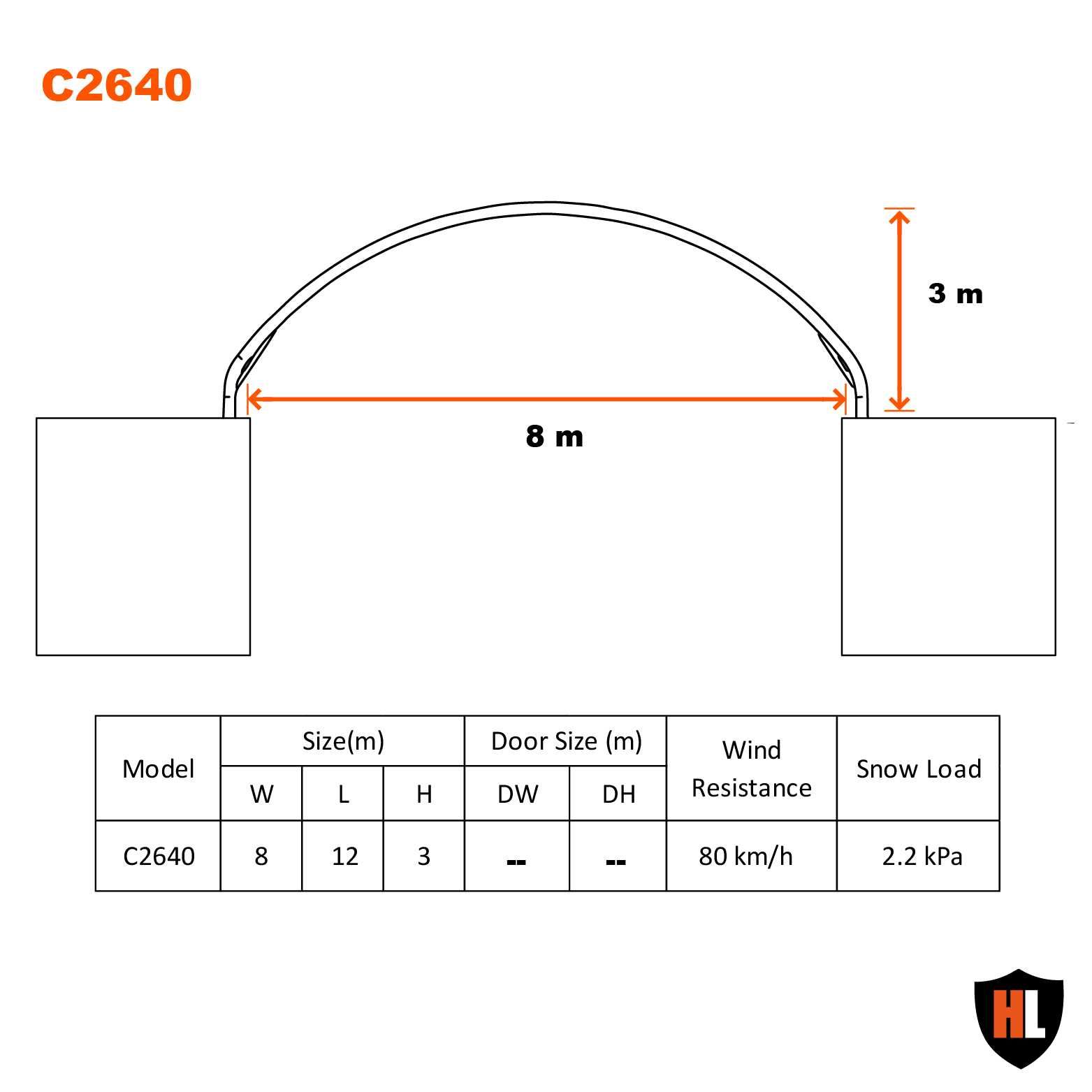 8m x 12m Corturi pe containere/acoperiș pentru container de 40 picior