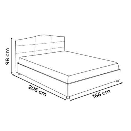 Pat Tapitat Kring Lana, dimensiune saltea 160x200, culoare gri inchis