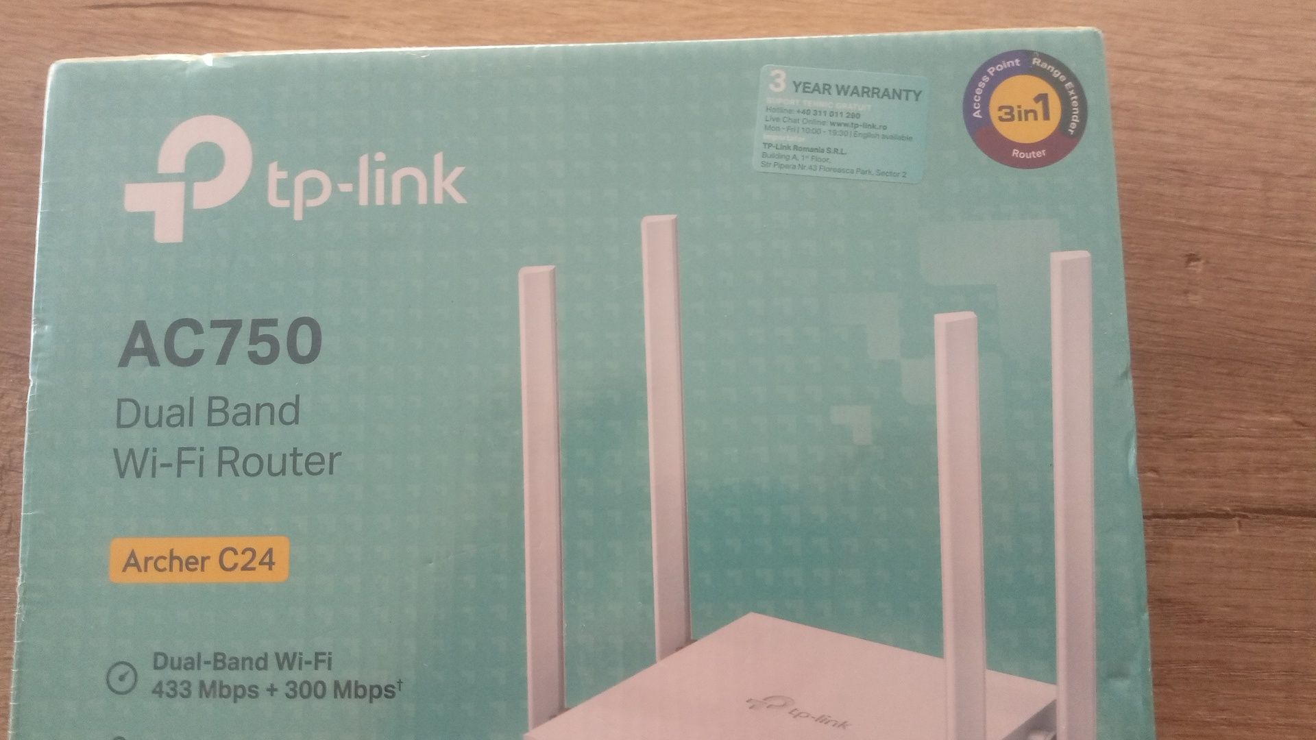 Рутер Wi-Fi TP-Link ARCHER C24 AC750