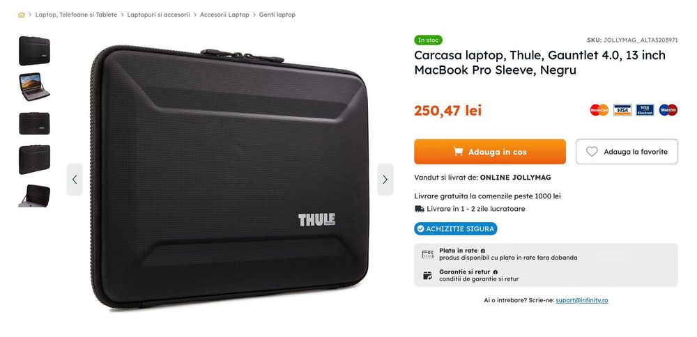 MacBook Pro M1 - case THULE cadou!