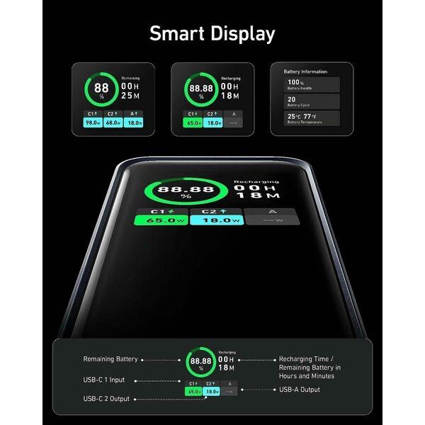 Anker Prime външна батерия, 20000mAh, 200W power bank