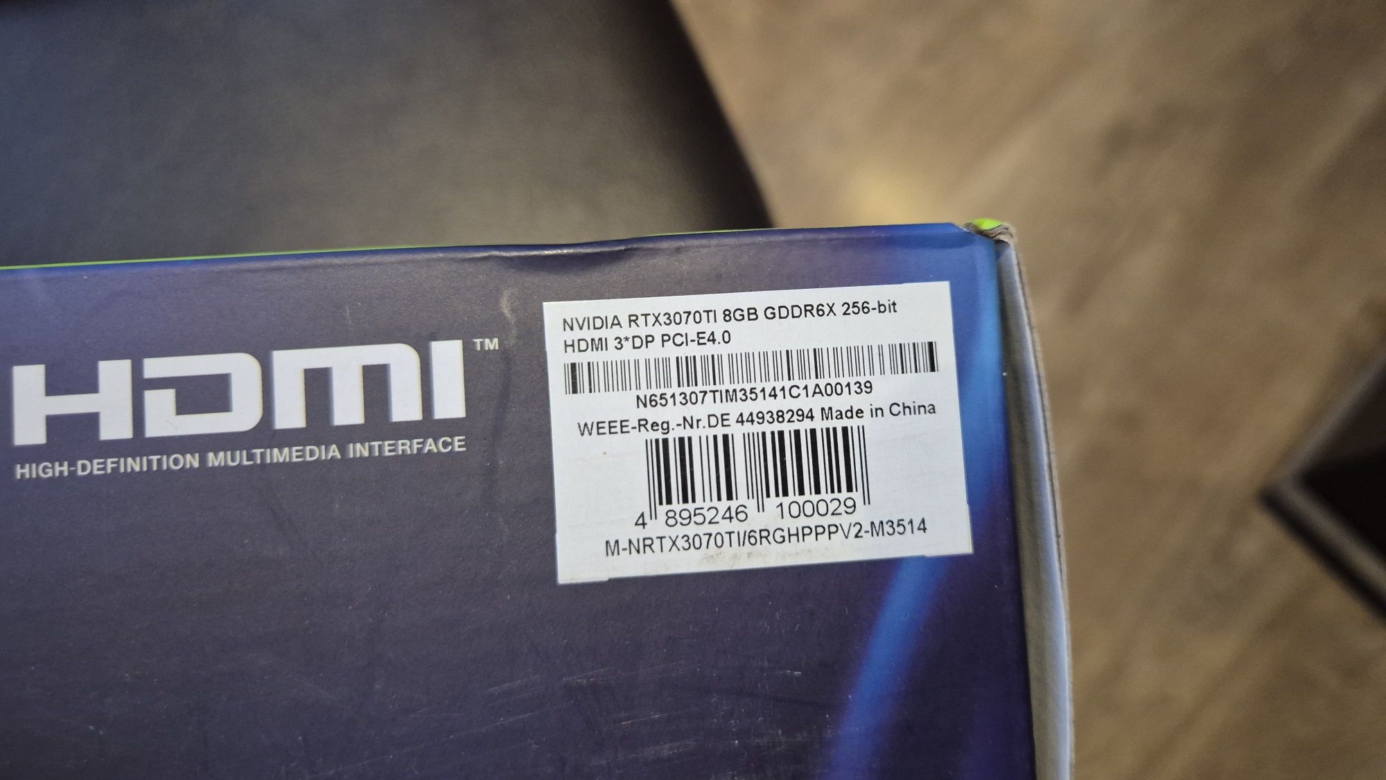 Nvidia GeForce RTX 3070Ti 8GB