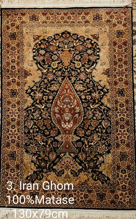 Covor manual persan Ghom 100% matase