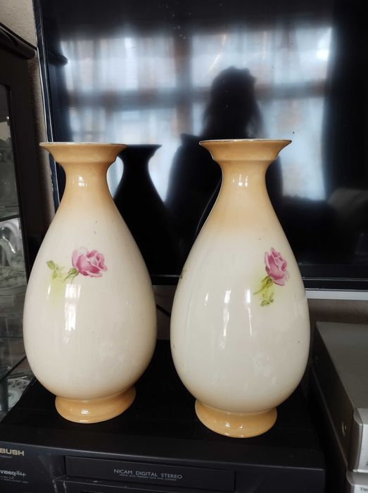 Комплект 2 големи антични английски вази, викториански , от 1910г.