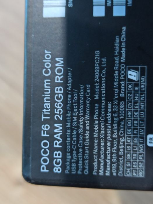 POCO F6 Titanium, 8GB RAM 256 GB ROM