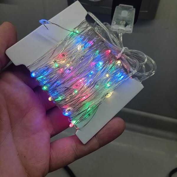 НОВИ! LED декоративни лампички с дистанционно и таймер, 12м