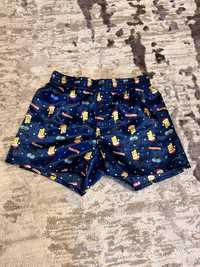 Pantaloni H&M satin The Simpsons albastru galben 135/140