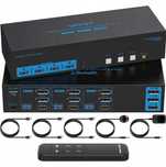 Switch Comutator KVM VPFET VP-SW332 8K HDMI DisplayPort 3PC 3monitoare