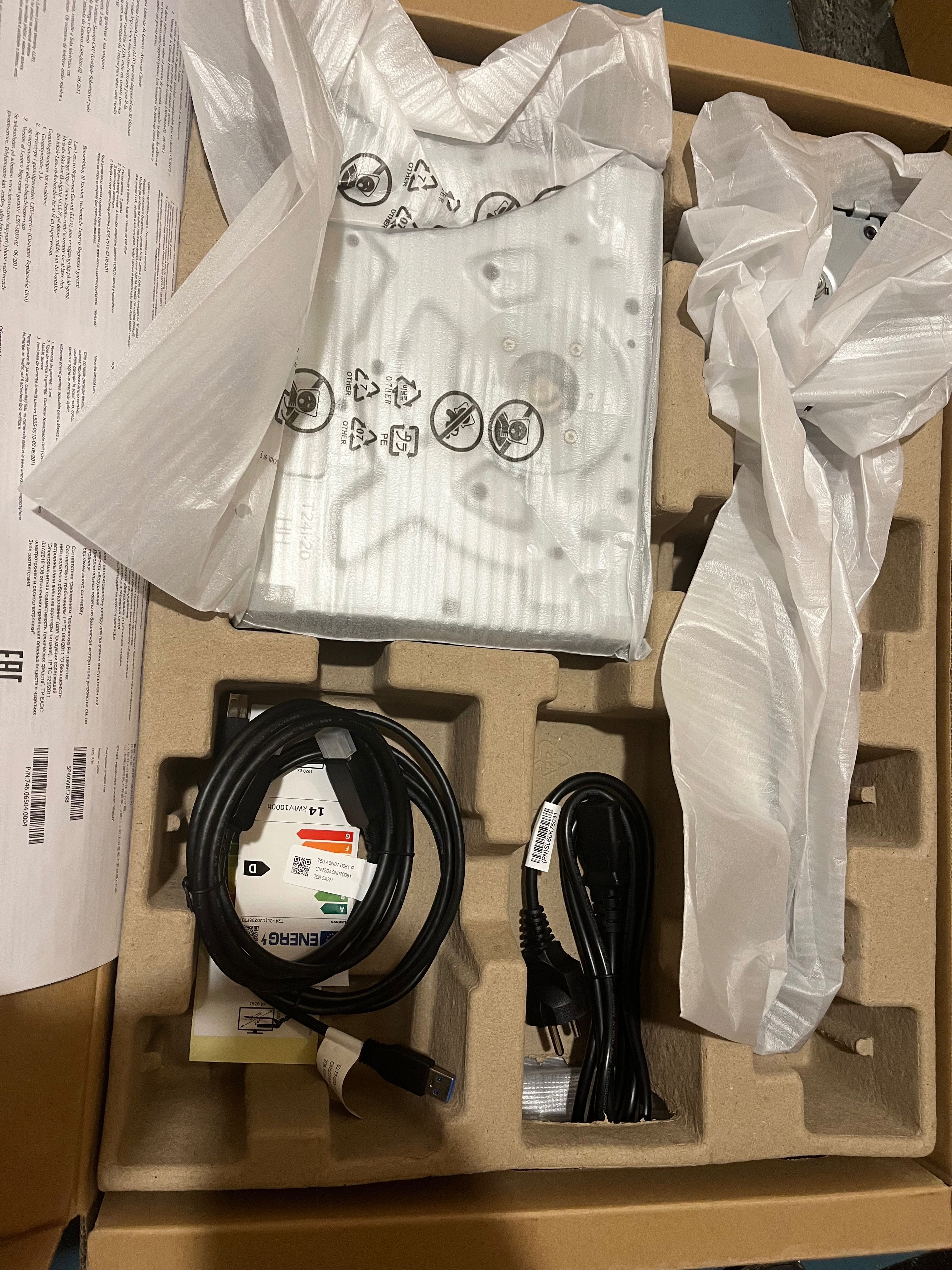 Монитор Lenovo - ThinkVision T24i-2L, 23.8", FHD, IPS, черен