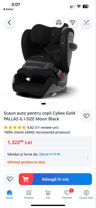 Scaun auto Cybex Pallas G-I size stare foarte buna