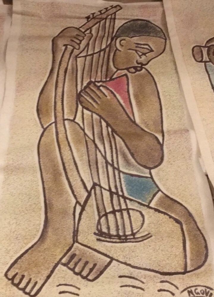 tablouri africane originale din nisip cu motive specifice Africii