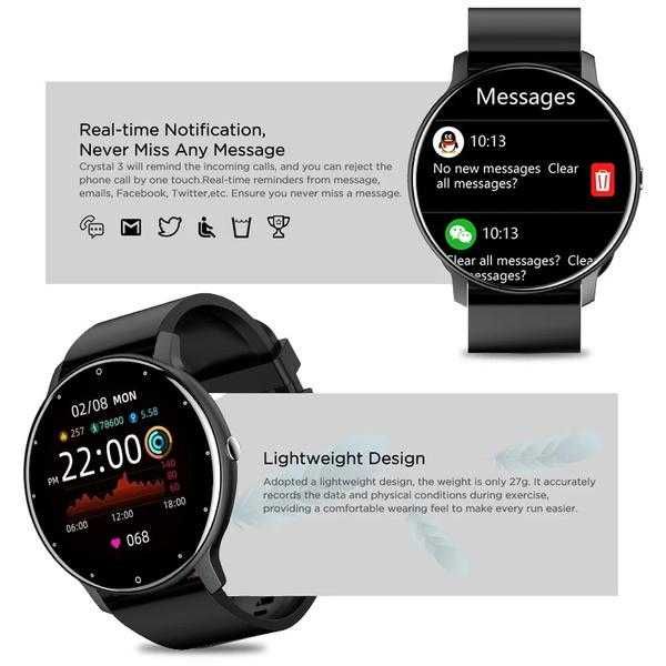Ceas inteligent, ZI02, Impermeabil IP68, 1.28 inch, HD Full touch