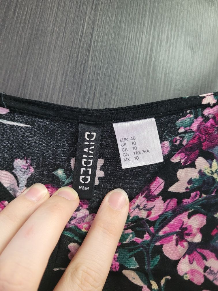 Salopeta H&M neagra imprimeu floral