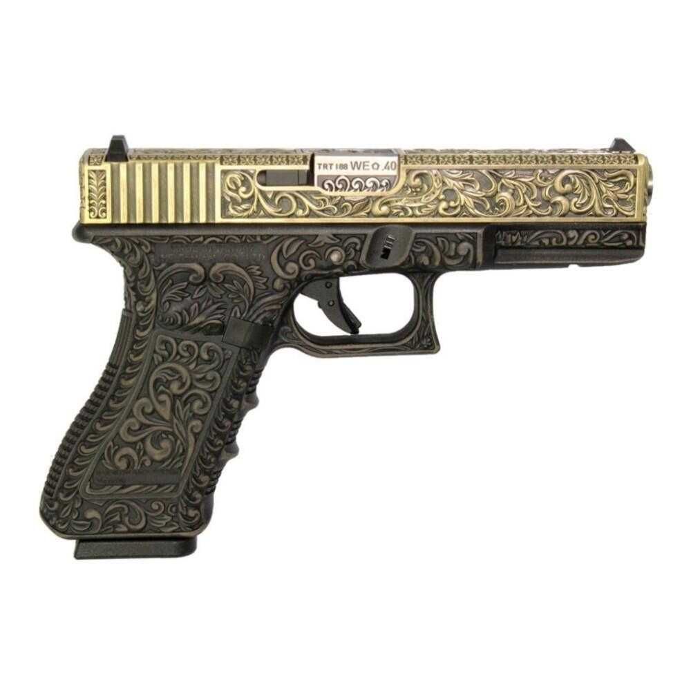 Pistol  G L O C K 17  Gravat GREEN Gas cu BlowBack airsoft METAL slide