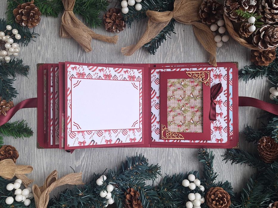 Коледен, скрапбук албум "Коледен венец", ръчна изработка /54.1