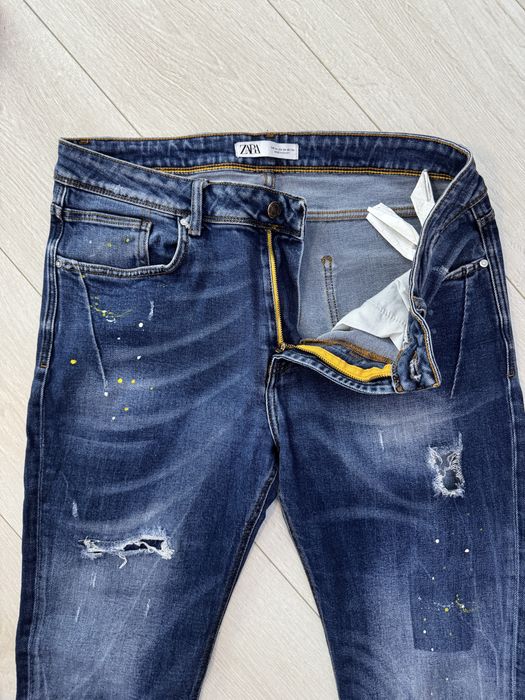 Blugi Slim Fit Zara Originali - Model pete vopsea