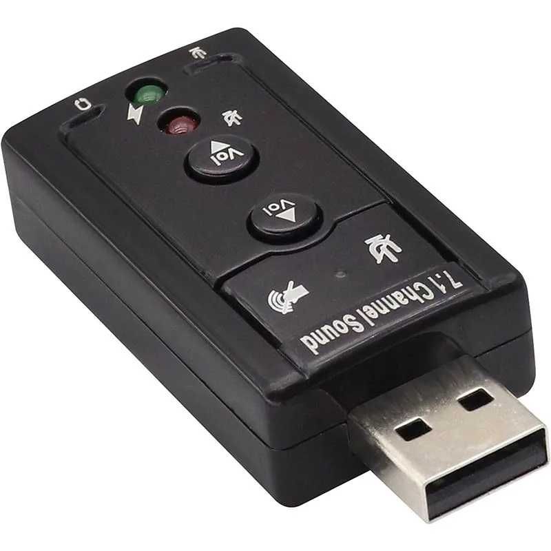 Външна звукова карта 7.1 USB, 3.5 мм жак микрофон / стерео за компютър