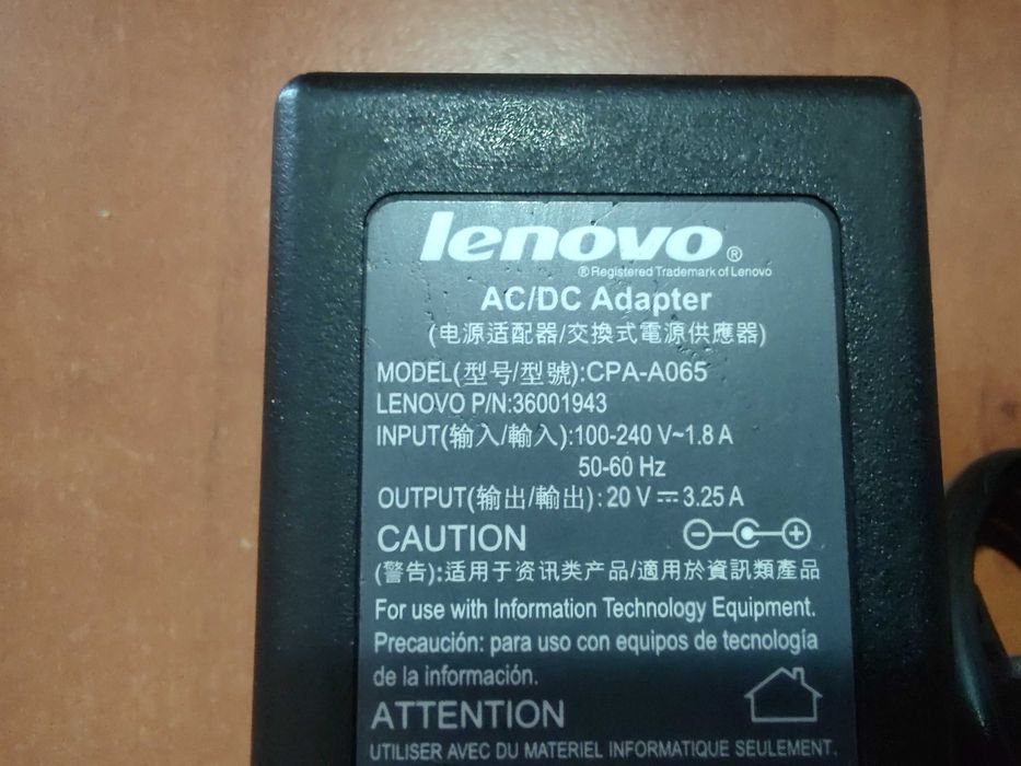 Incarcator Laptop Lenovo CPA-A065 20V 3.25A 65W