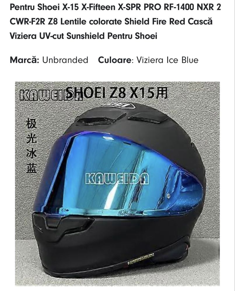 Viziera pentru casca shoei